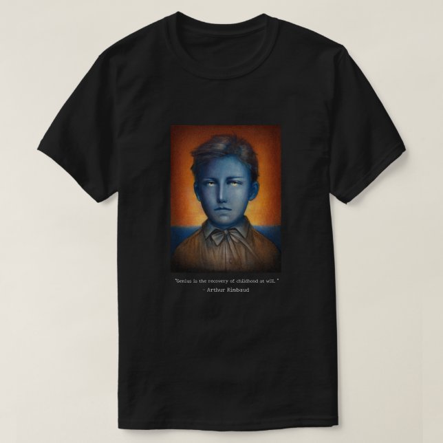 Porträtt i Arthur Rimbaud med citat T Shirt (Design framsida)