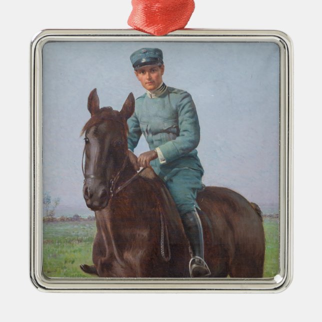 Porträtt i Attilio Triboletti (Cavalry Soldier) Julgransprydnad Metall (Framsidan)