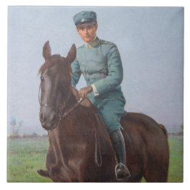 Porträtt i Attilio Triboletti (Cavalry Soldier) Kakelplatta