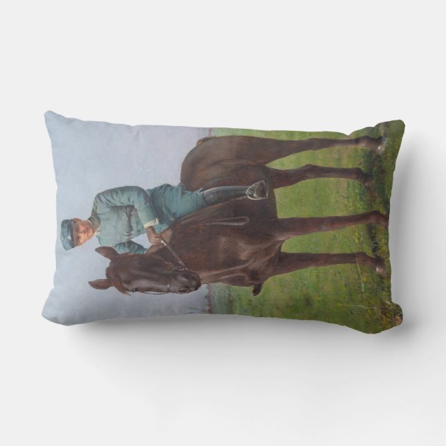 Porträtt i Attilio Triboletti (Cavalry Soldier) Lumbarkudde (Baksida)