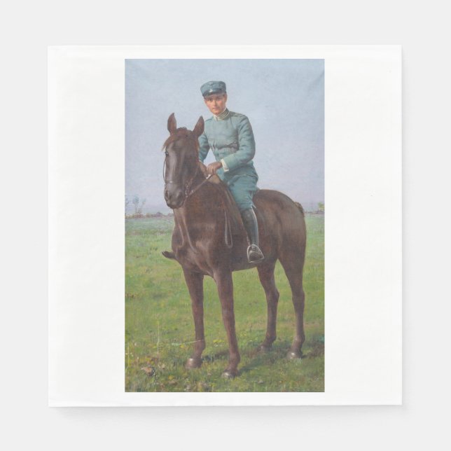 Porträtt i Attilio Triboletti (Cavalry Soldier) Pappersservett (Framsidan)