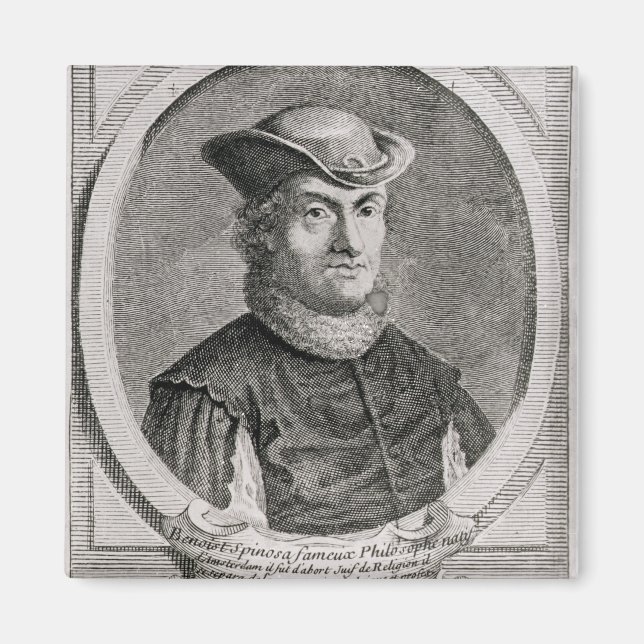 Porträtt i Baruch eller Benedict Spinoza Magnet (Framsidan)