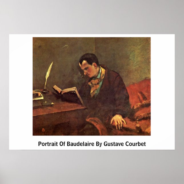 Porträtt i Baudelaire av Gustave Courbet Poster (Framsidan)