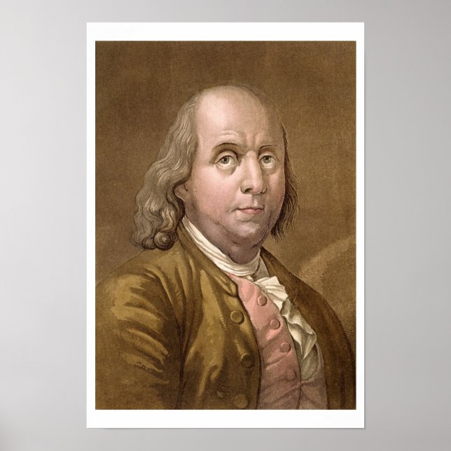 Porträtt i Benjamin Franklin (1706-90), från Le Le Poster (Framsidan)