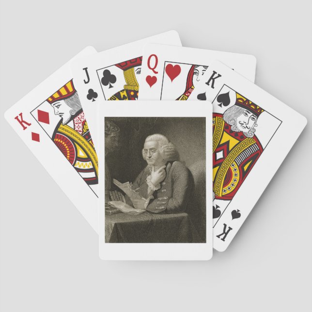 Porträtt i Benjamin Franklin, graverat av Thomas Casinokort (Baksidan)