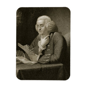 Porträtt i Benjamin Franklin, graverat av Thomas Magnet