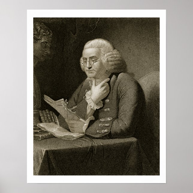 Porträtt i Benjamin Franklin, graverat av Thomas Poster (Framsidan)