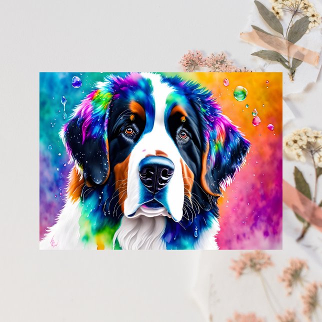 Porträtt i Bernese Mountain Hund Vykort (Skapare uppladdad)