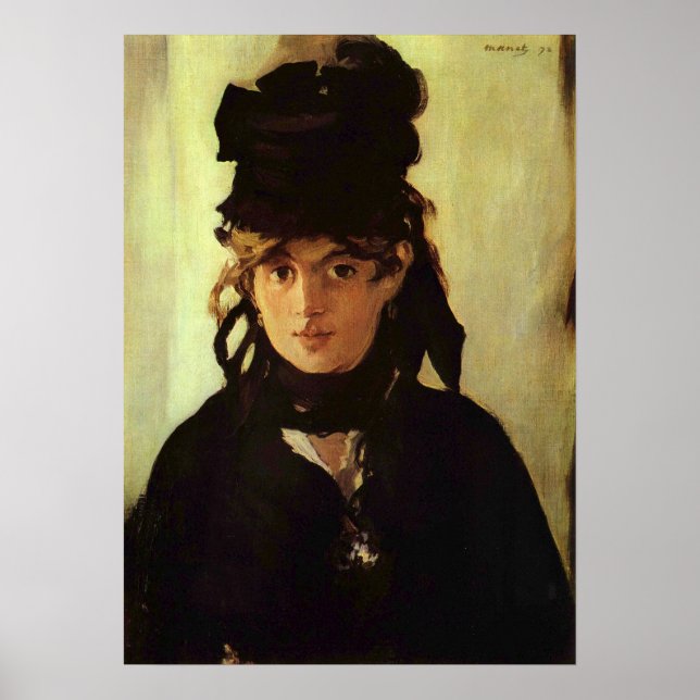 Porträtt i Berthe Morisot av Edouard Manet Poster (Framsidan)