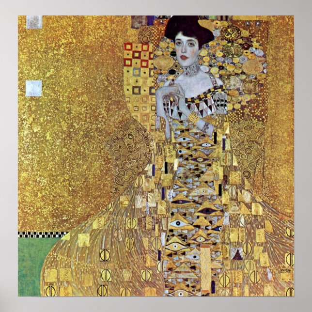 Porträtt i Block-Bauer 2 av Gustav Klimt Poster (Framsidan)