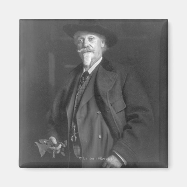 Porträtt i "Buffalo Bill" Cody Magnet (Framsidan)