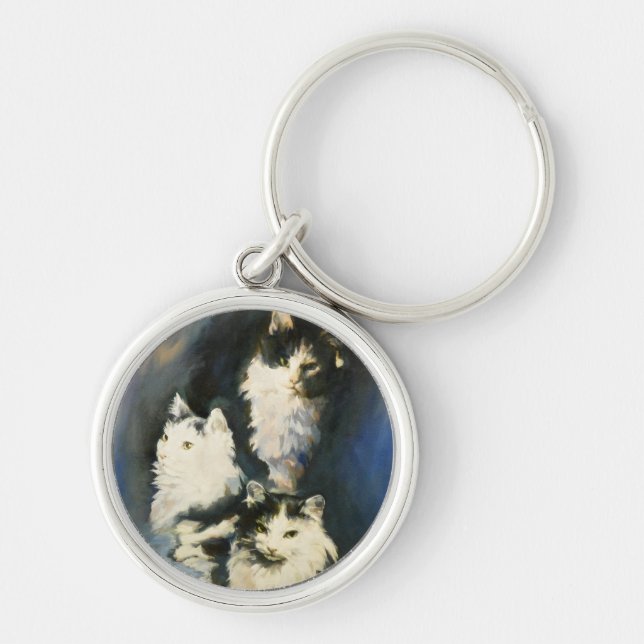 Porträtt i Buffy Keychain Rund Silverfärgad Nyckelring (Framsidan)