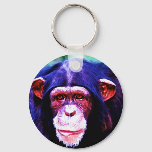 Porträtt i Chimpanzee Nyckelring