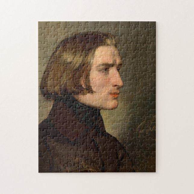 Porträtt i Composer Franz Liszt, 1838 Pussel (Vertikal)