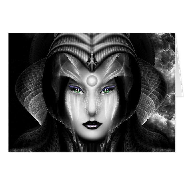 Porträtt i Cyiria Midnight Hälsningskort (Framsidan Horizontal)