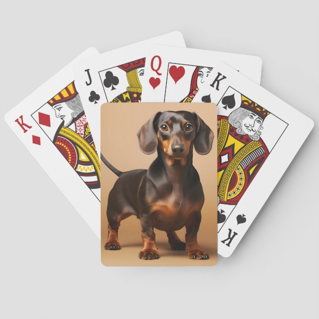 Porträtt i Dachshund Casinokort (Baksidan)