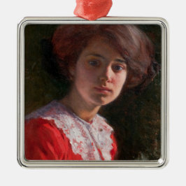 Porträtt i Dam (av Elin Danielson-Gambogi) Julgransprydnad Metall