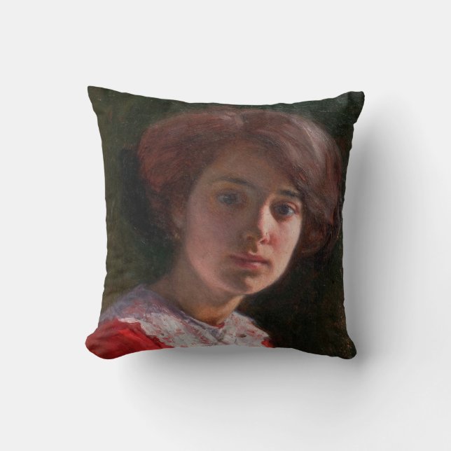 Porträtt i Dam (av Elin Danielson-Gambogi) Kudde (Framsida)