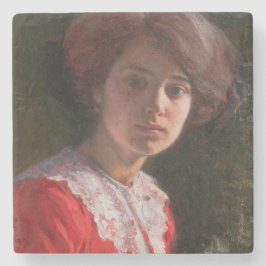 Porträtt i Dam (av Elin Danielson-Gambogi) Stenunderlägg