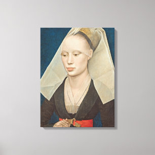 Porträtt i Dam, c.1460 (olja på panelen) Canvastryck
