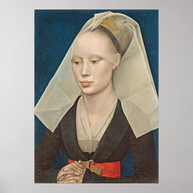 Porträtt i Dam, c.1460 (olja på panelen) Poster (Framsidan)