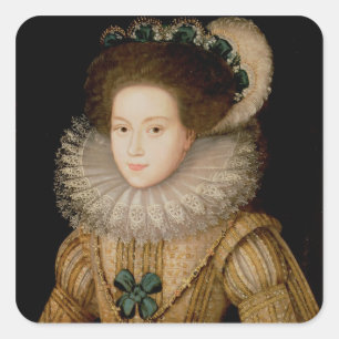 Porträtt i Dam, eventuellt Mary Queen of Scots ( Fyrkantigt Klistermärke