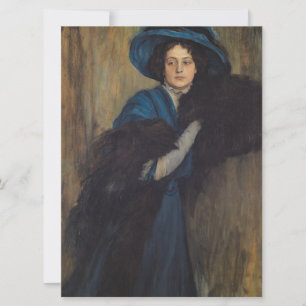 Porträtt i Dam i blått (Raimundo de Madrazo) Kort