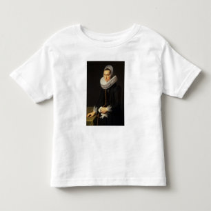 Porträtt i Dam i en svart klänning T-shirt