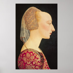Porträtt i Dam i Röd, 1460-70 Poster