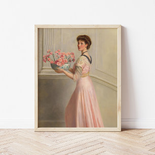 PORTRÄTT i DAM i ROSA John Collier Poster