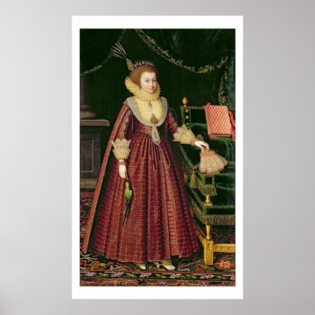 Porträtt i Dam, möjligtvis Elizabeth, Countess o Poster (Framsidan)