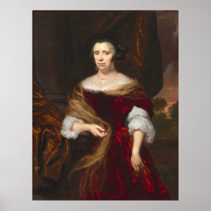Porträtt i Dam - Nicolaes Maes Fine Art Poster