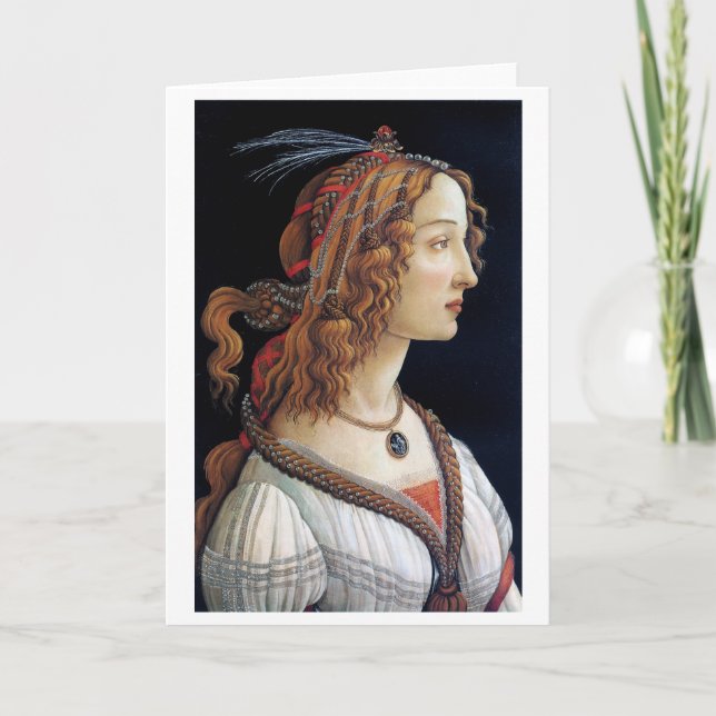 Porträtt i Dam, Sandro Botticelli Kort (Framsida)