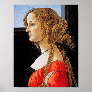 Porträtt i Dam, Sandro Botticelli Poster