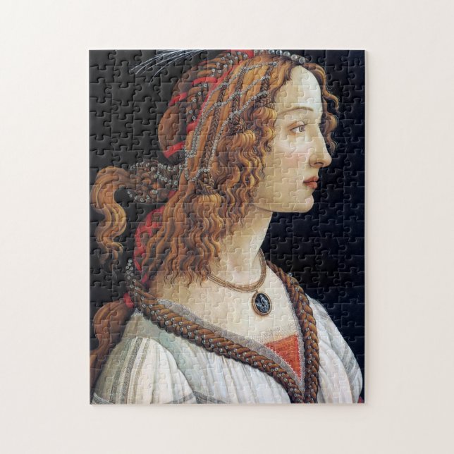 Porträtt i Dam, Sandro Botticelli Pussel (Vertikal)