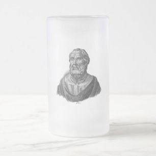 Porträtt i den antika grekiska filosopher Plato Frostat Ölglas