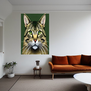 Porträtt i den berömvärda katten AI Art Poster