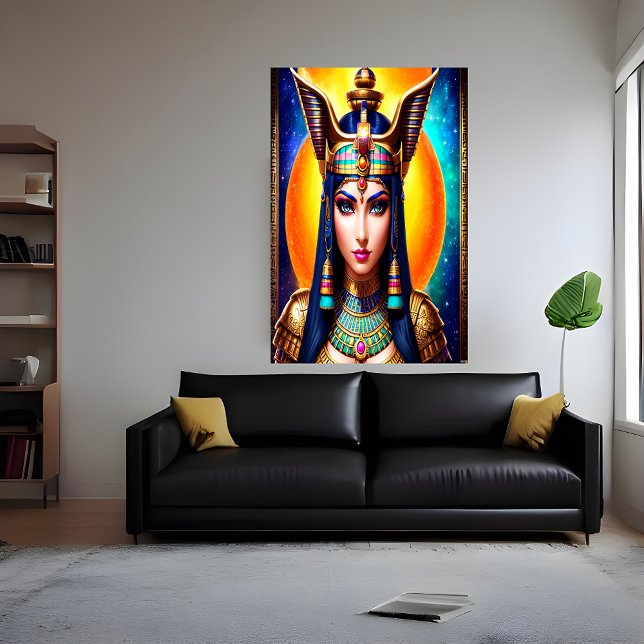 Porträtt i den egyptiska gudinna Hathor | AI Art P Poster (Skapare uppladdad)