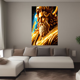 Porträtt i den grekiska guden Zeus | AI Art Poster