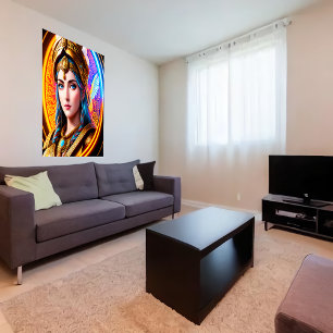Porträtt i den grekiska gudinna Athena   AI Art Poster