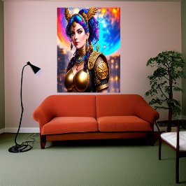 Porträtt i den grekiska gudinna Nemesis | AI Art Poster
