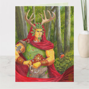 Porträtt i den keltiska eken Kung Kort