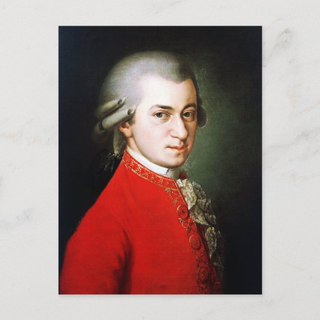 Porträtt i den underbara kompositören Mozart Vykort (Framsida)