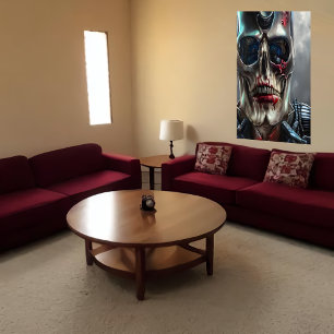 Porträtt i dödskalle l AI Art Poster