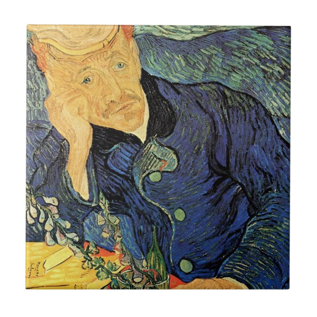 Porträtt i Doktor Gachet av Vincent van Gogh Kakelplatta (Framsidan)