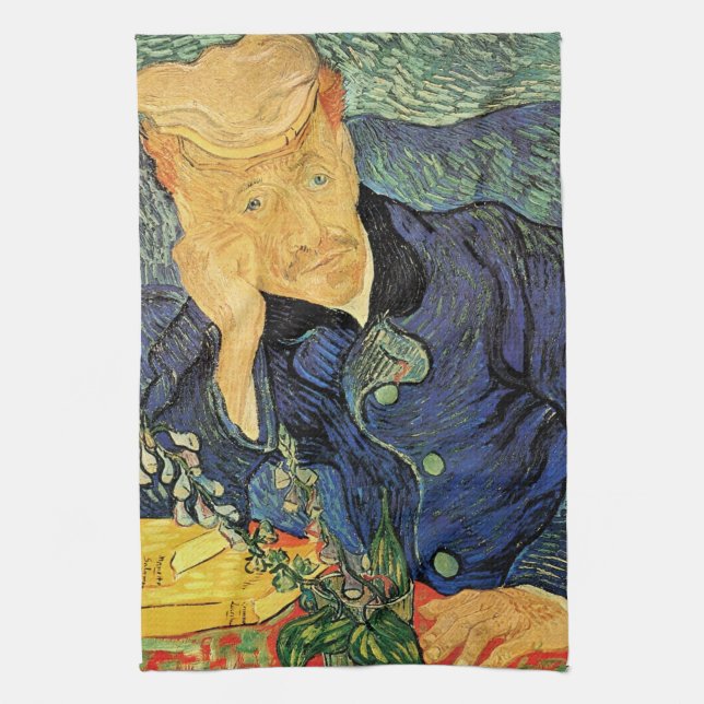 Porträtt i Doktor Gachet av Vincent van Gogh Kökshandduk (Vertikal)