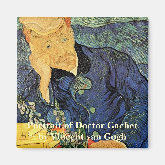 Porträtt i Doktor Gachet av Vincent van Gogh Magnet (Framsidan)