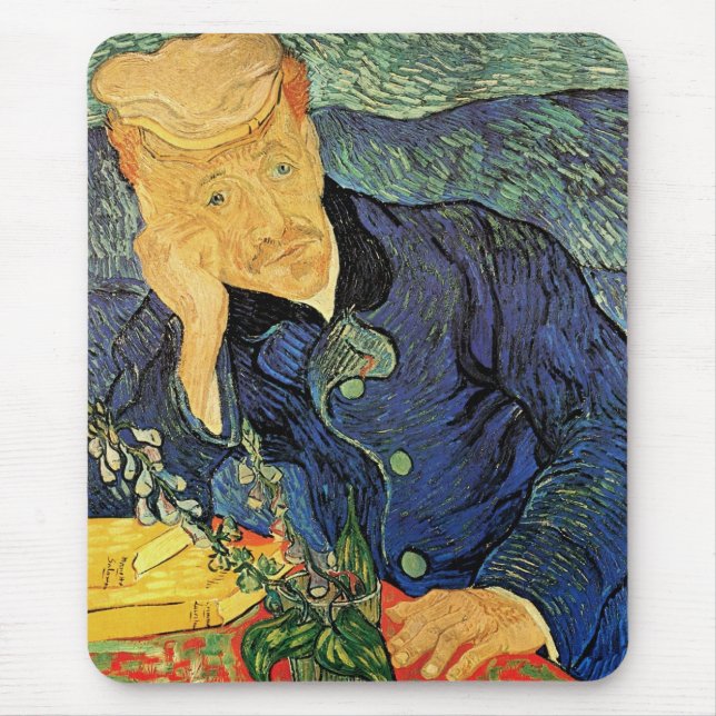 Porträtt i Doktor Gachet av Vincent van Gogh Musmatta (Framsidan)