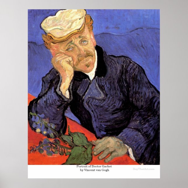 Porträtt i Doktor Gachet av Vincent van Gogh Poster (Framsidan)