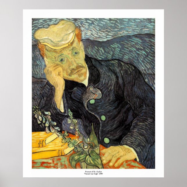 Porträtt i Doktor Gachet av Vincent van Gogh Poster (Framsidan)